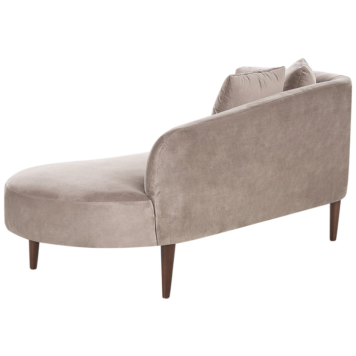 Beliani - CHAUMONT - Chaise longue - Taupe - Linkerzijde - Fluweel