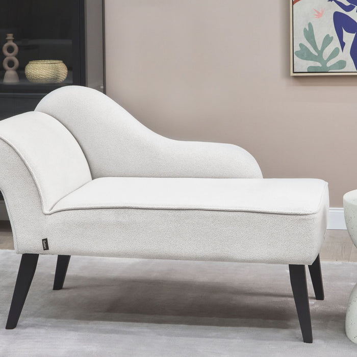 Beliani - BIARRITZ - Chaise longue - Wit - Linkerzijde - Polyester