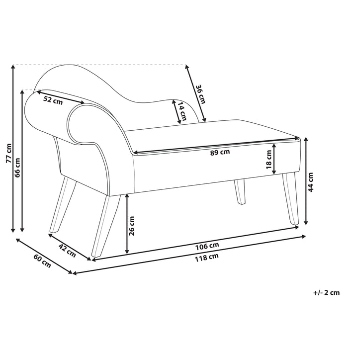 Beliani - BIARRITZ - Chaise longue - Wit - Linkerzijde - Polyester
