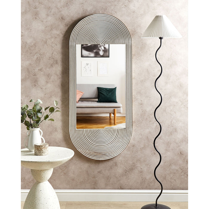 Beliani - BRIANT- Wandspiegel - Gebroken wit - Mangohout