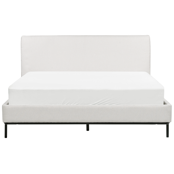 Beliani-CORIO-Tweepersoonsbed-Lichtgrijs-160 x 200 cm-Polyester