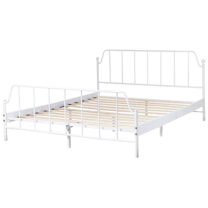 Beliani - MAURESSAC - Tweepersoonsbed - Wit - 160 x 200 cm - Metaal