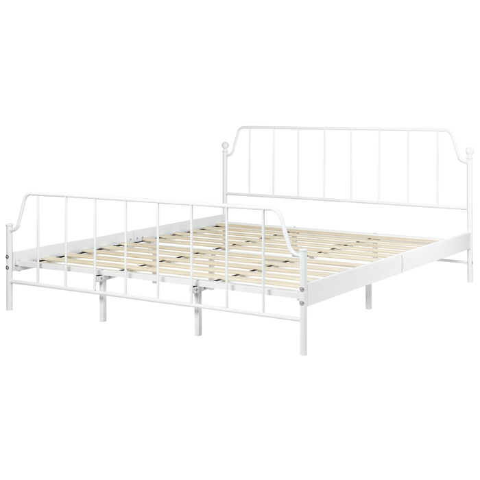 Beliani - MAURESSAC - Tweepersoonsbed - Wit - 180 x 200 cm - Metaal