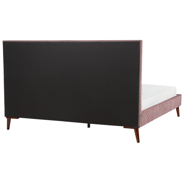 Beliani - BAYONNE - Tweepersoonsbed - Roze - 180 x 200 cm - Fluweel