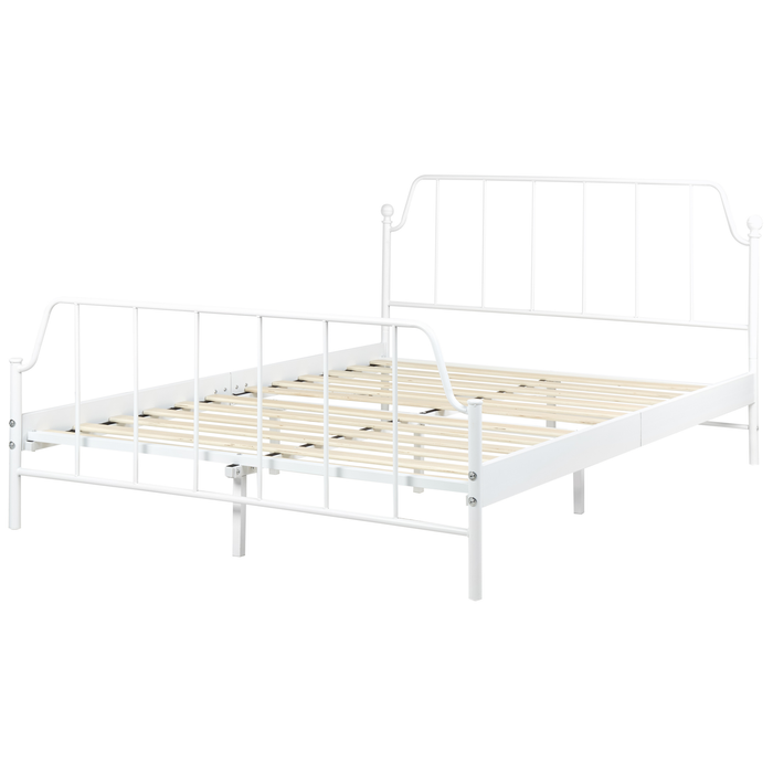 Beliani - MAURESSAC - Tweepersoonsbed - Wit - 140 x 200 cm - Metaal