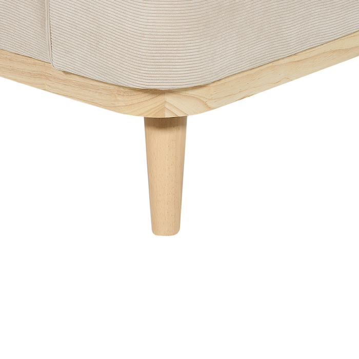 Beliani - SIMOS - Hoekbank - Lichtbeige - Linkszijdig - Corduroy