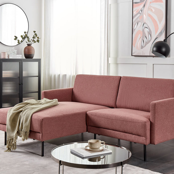 Beliani - BREDA - Hoekbank - Roze - Rechtszijdig - Polyester