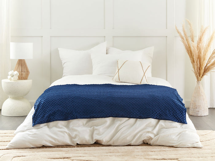 Beliani-CALLISTO-Verzwaringsdeken hoes-Blauw-100 x 150 cm-Polyester