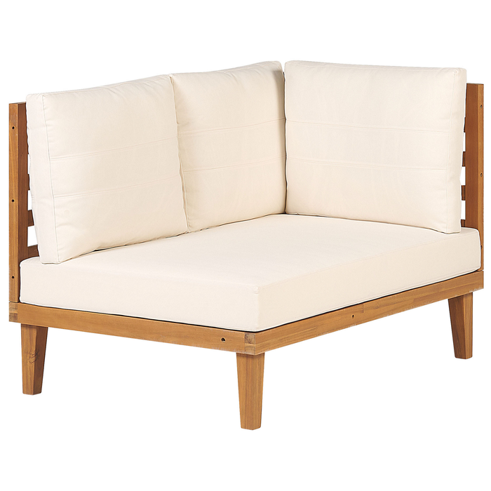 Beliani-BARATTI-Loungeset voor 4-Lichte houtkleur|Beige-Acaciahout