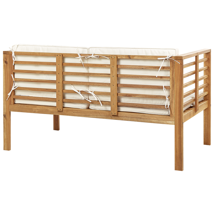 Beliani - PACIFIC - Loungeset voor 4 - Lichthout|Wit - Acaciahout