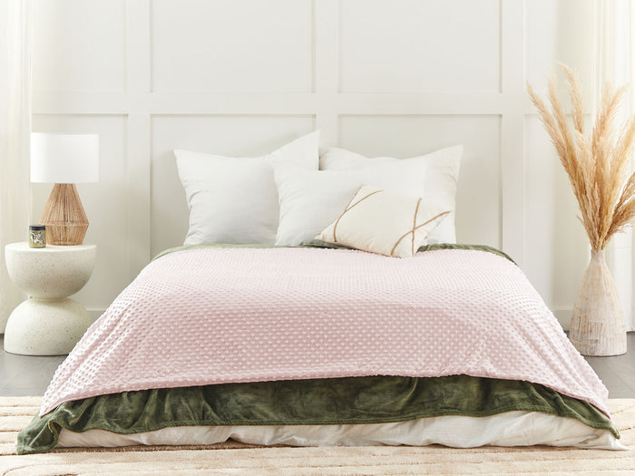 Beliani-CALLISTO-Verzwaringsdeken hoes-Roze-135 x 200 cm-Polyester