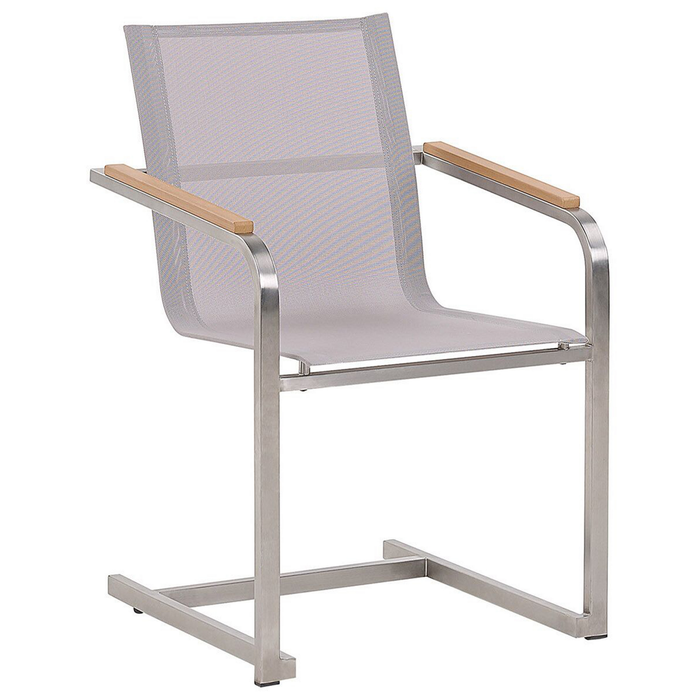 Beliani - COSOLETO - Tuinset 6 persoons - Wit - Graniet|Glas