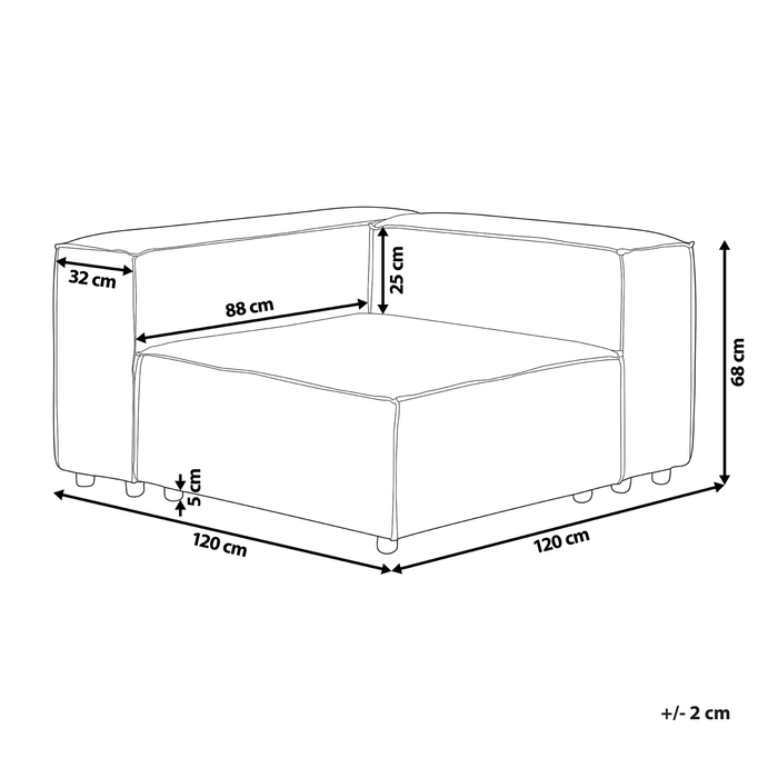 Beliani - APRICA - Hoekstuk - Beige - Linnen