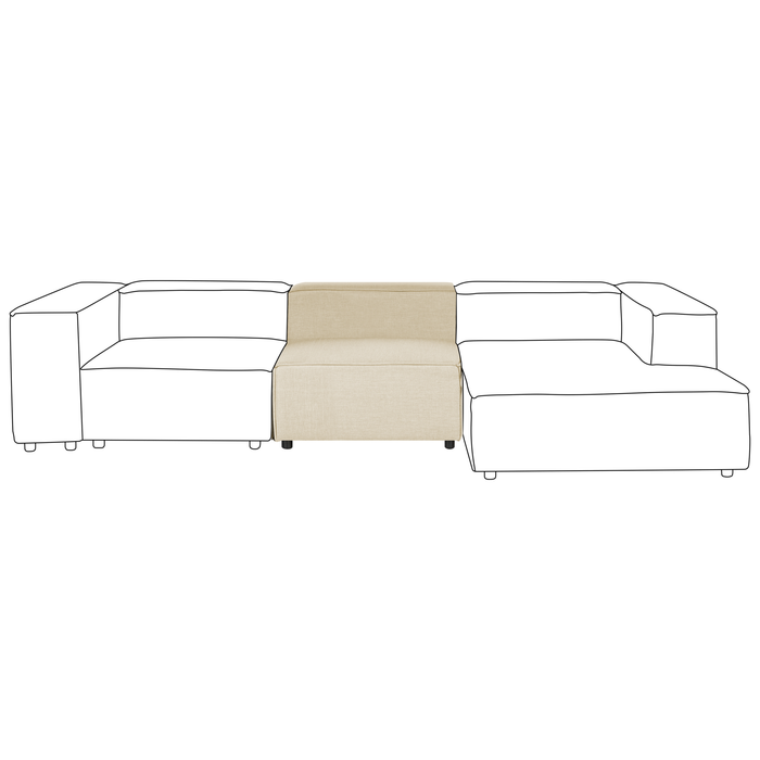 Beliani - APRICA - 1-zitsbank - Beige - Linnen
