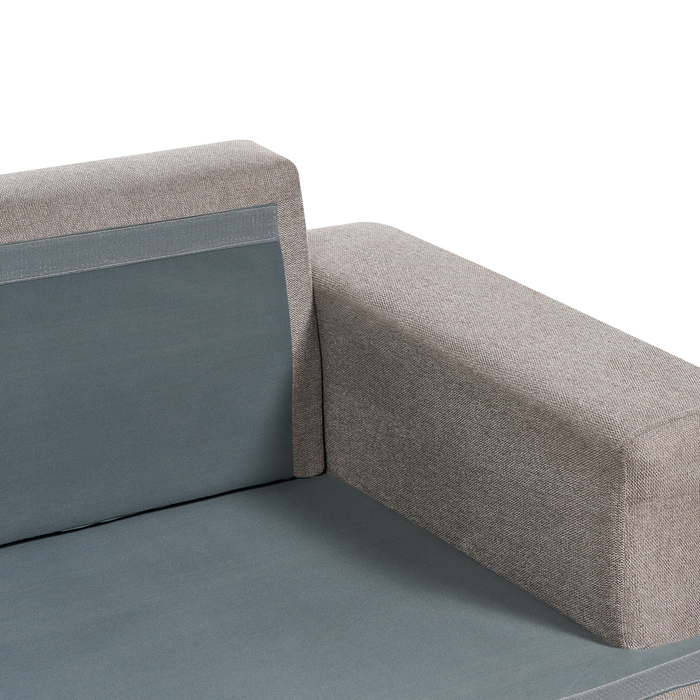 Beliani - ALLA - Driezitsbank - Taupe - Polyester