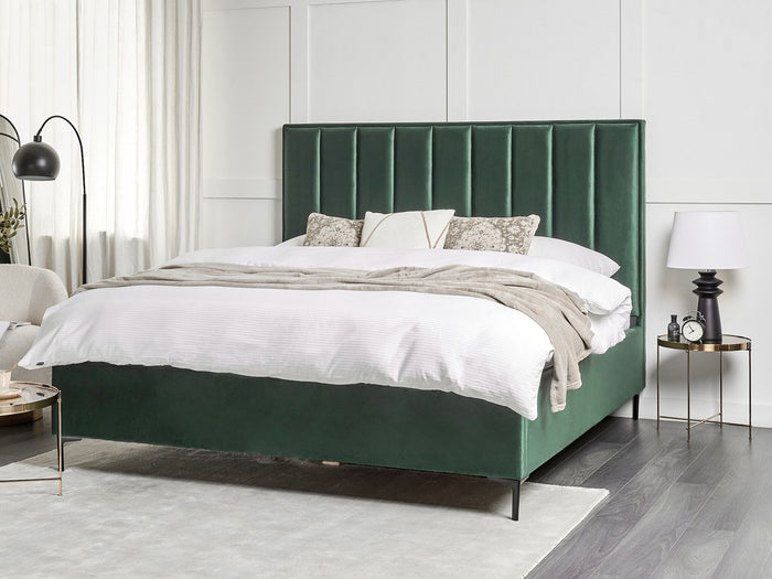 Beliani-SEZANNE -Bed met opbergruimte-Donkergroen-180 x 200 cm-Fluweel