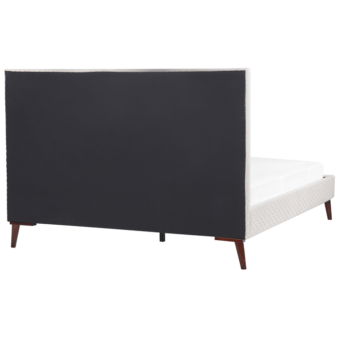Beliani-BAYONNE-Tweepersoonsbed-Gebroken wit-160 x 200 cm-Fluweel
