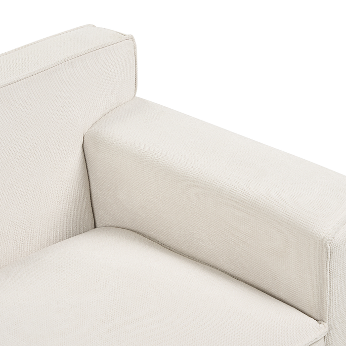 Beliani - VISKAN - Driezitsbank - Gebroken wit - Chenille