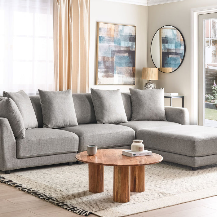 Beliani - SIGTUNA - Hoekbank - Lichtgrijs - Universeel - Polyester