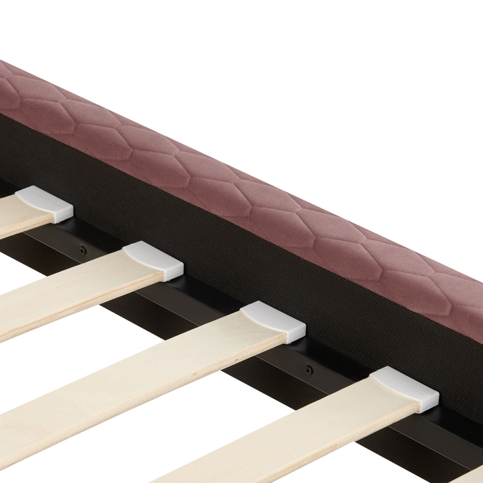 Beliani - BAYONNE - Tweepersoonsbed - Roze - 140 x 200 cm - Fluweel