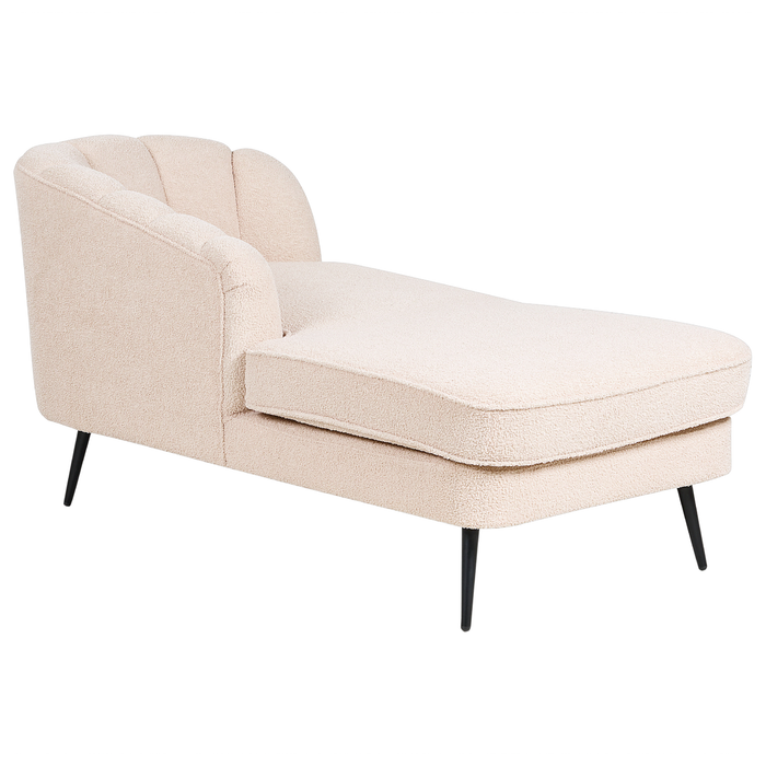 Beliani - ALLIER - Chaise longue - Lichtbeige - Rechterzijde - Bouclé
