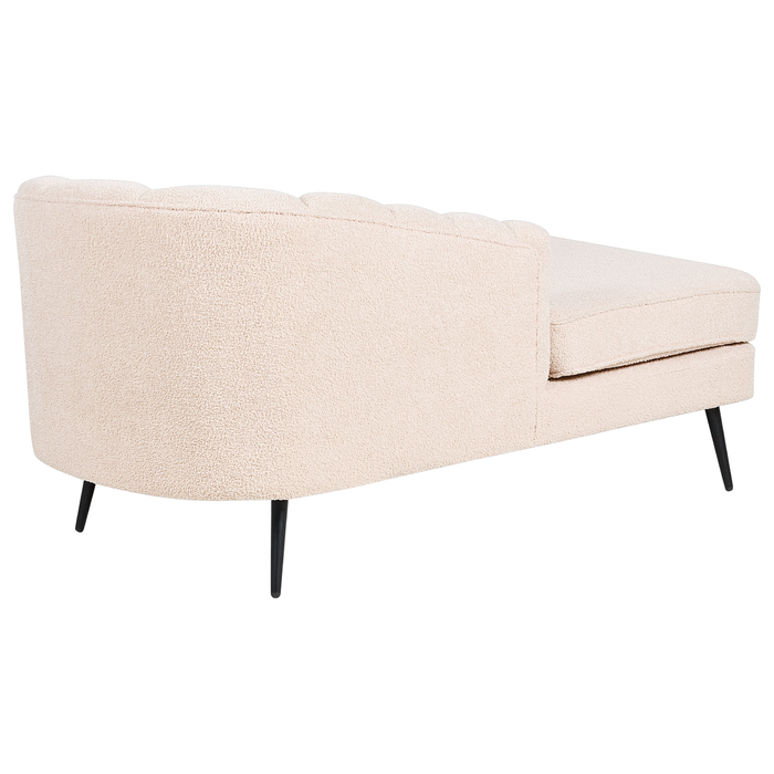 Beliani - ALLIER - Chaise longue - Lichtbeige - Rechterzijde - Bouclé