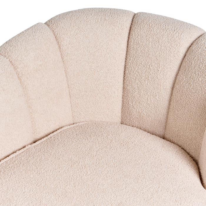 Beliani - ALLIER - Chaise longue - Lichtbeige - Rechterzijde - Bouclé