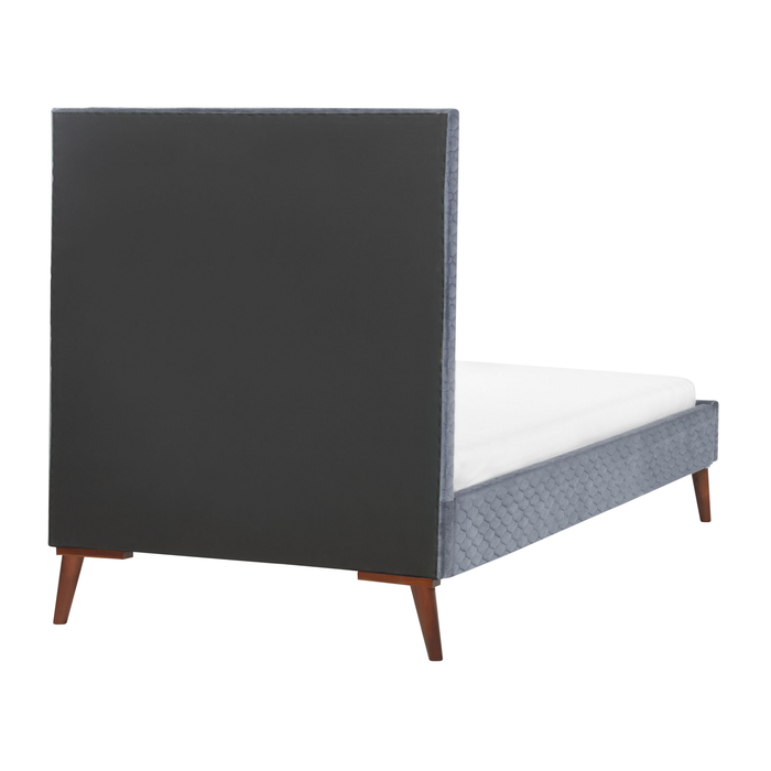 Beliani - BAYONNE - Eenpersoonsbed - Grijs - 90 x 200 cm - Fluweel