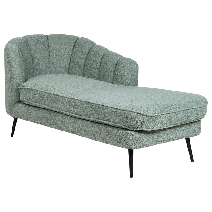 Beliani - ALLIER - Chaise longue - Groen - Linkerzijde - Bouclé