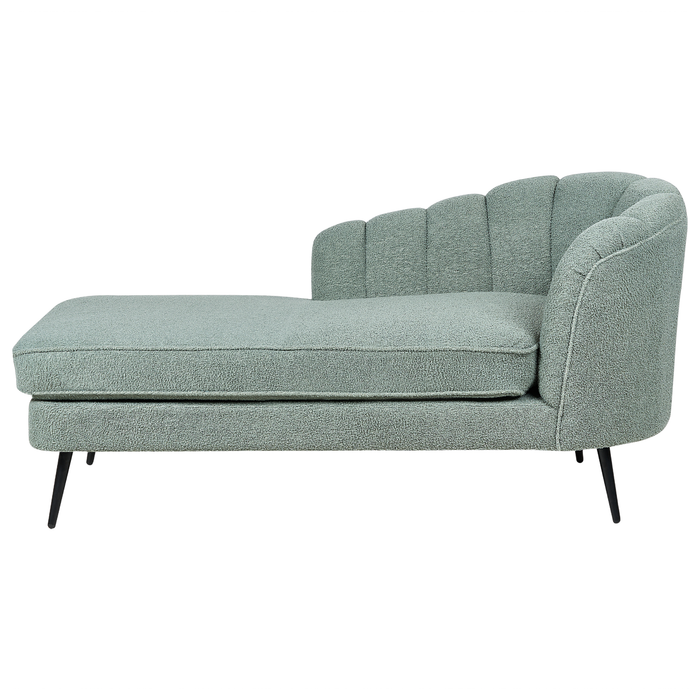 Beliani - ALLIER - Chaise longue - Groen - Rechterzijde - Bouclé