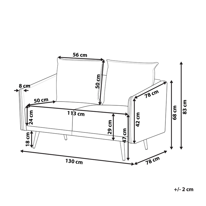 Beliani - MAURA - Tweezitsbank - Lichtbeige - Polyester