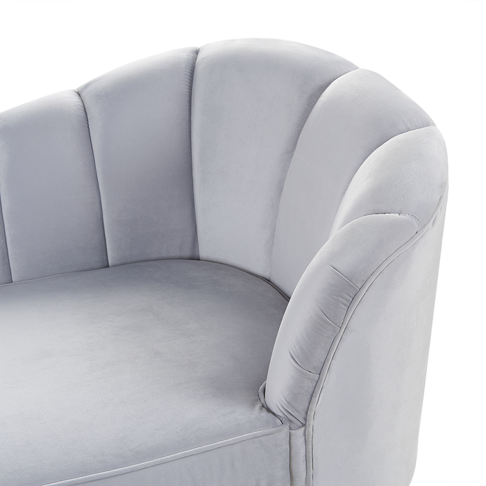 Beliani - ALLIER - Chaise longue - Lichtgrijs - Rechterzijde - Fluweel