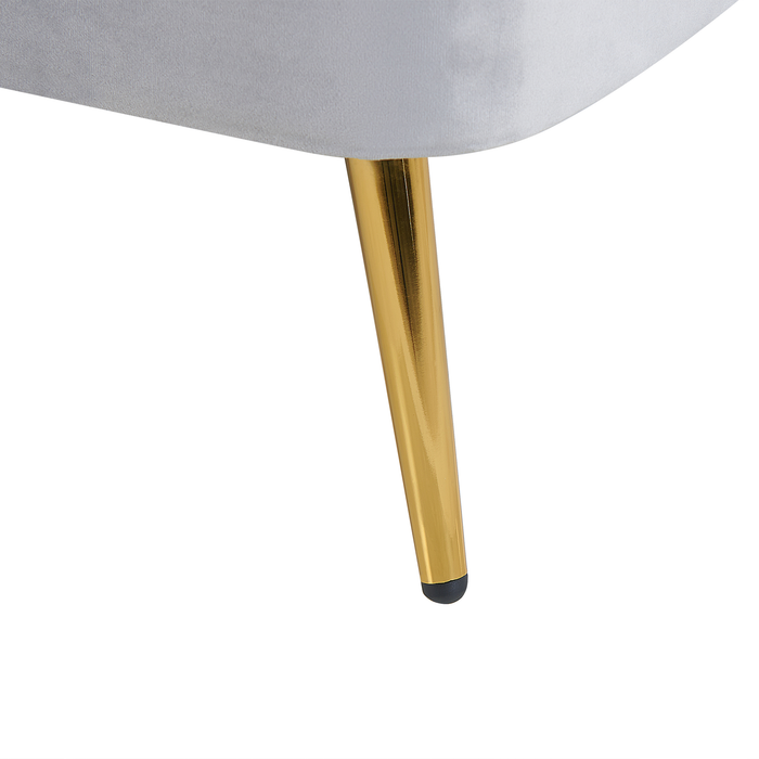 Beliani - ALLIER - Chaise longue - Lichtgrijs - Rechterzijde - Fluweel