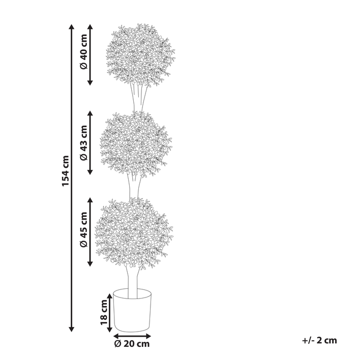 Beliani - BUXUS BALL TREE - Kunstplant - Groen - 154 cm - Synthetisch