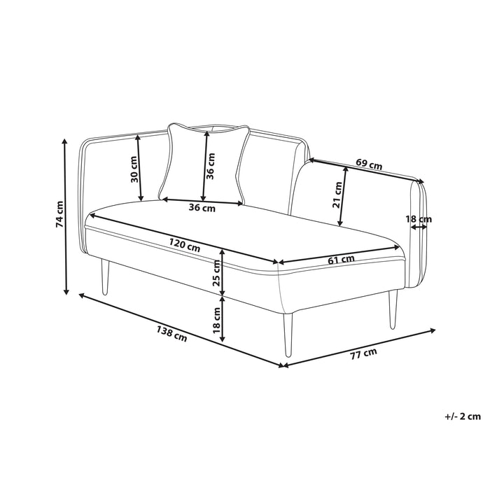 Beliani - CHEVANNES - Chaise longue - Perzik - Linkszijdig - Polyester