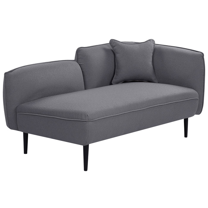Beliani - CHEVANNES - Chaise longue - Donkergrijs - Bouclé