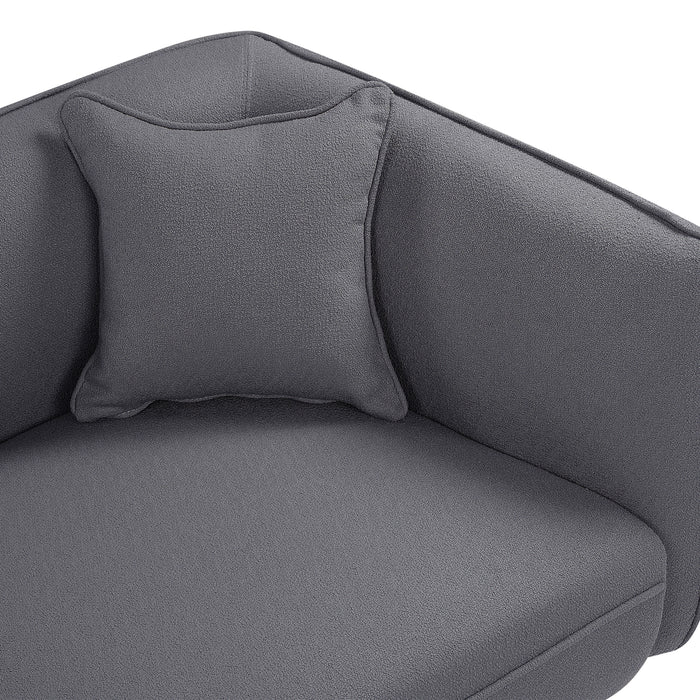 Beliani - CHEVANNES - Chaise longue - Donkergrijs - Bouclé