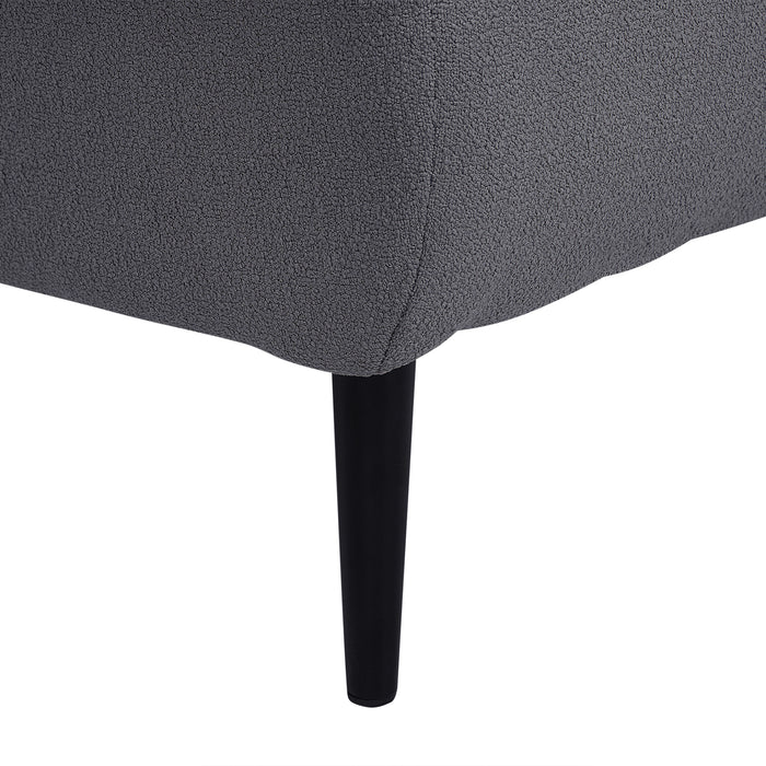 Beliani - CHEVANNES - Chaise longue - Donkergrijs - Bouclé