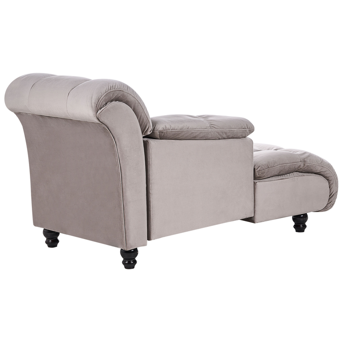 Beliani - LORMONT - Chaise longue - Taupe - Rechterzijde - Fluweel