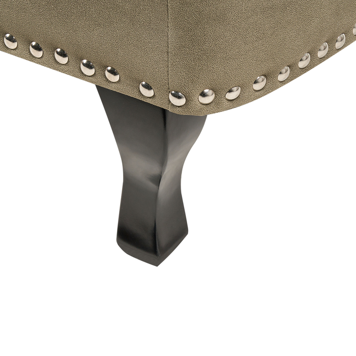 Beliani - NIMES - Chaise longue - Olijfgroen - Rechtszijdig - Fluweel