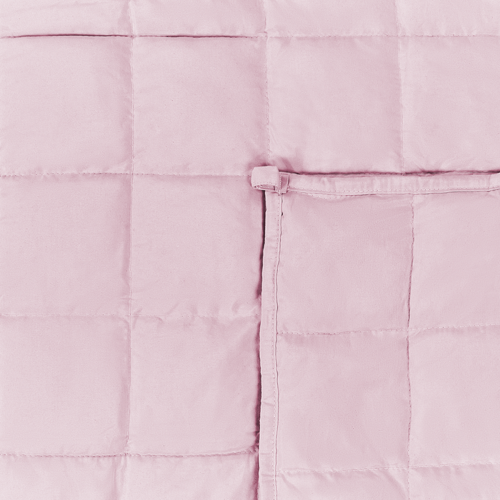 Beliani-NEREID-Verzwaringsdeken-Pastelroze-150 x 200 cm-Polyester