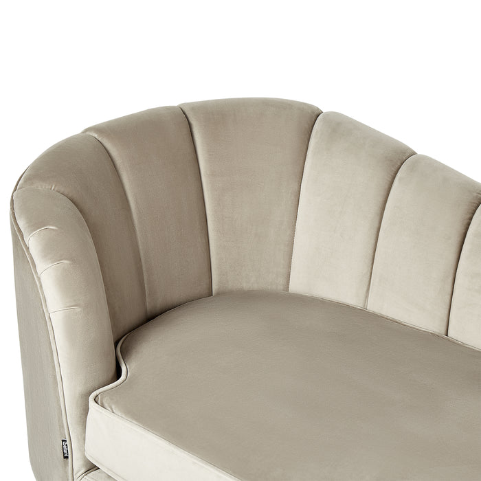Beliani - ALLIER - Chaise longue - Beige - Linkerzijde - Fluweel