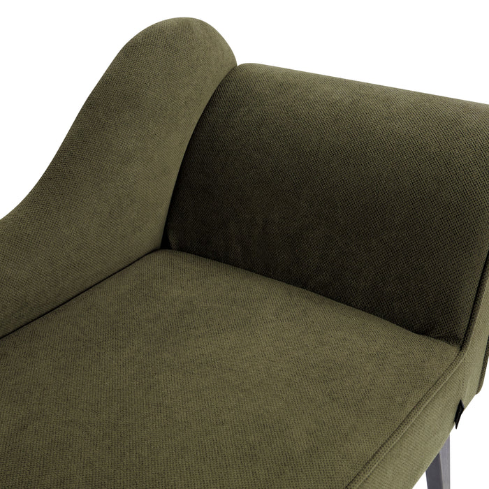 Beliani-BIARRITZ-Chaise longue-Olijfgroen-Rechtszijdig-Polyester