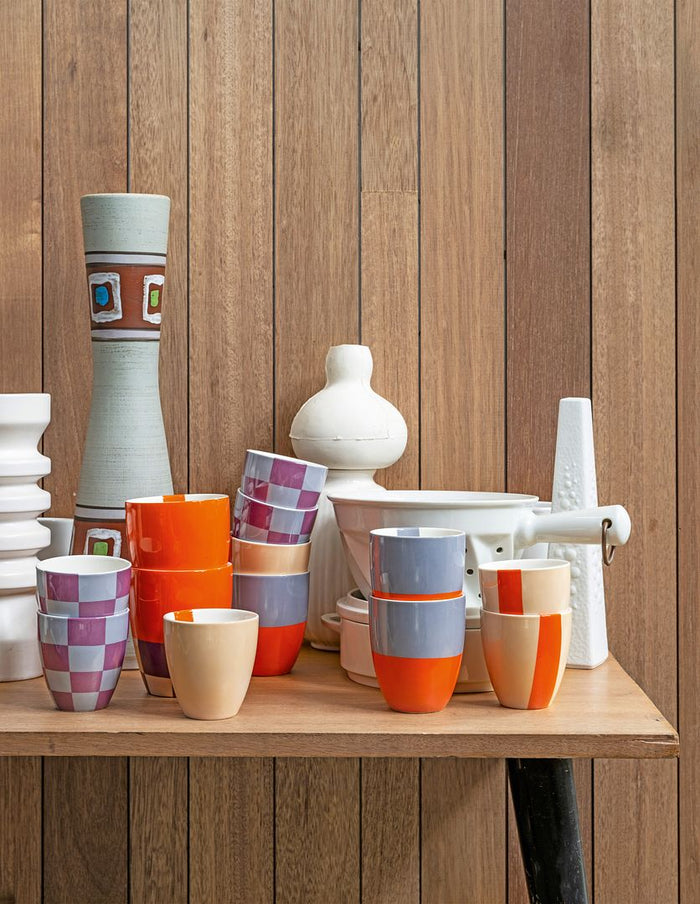 vtwonen Mok zonder oor mini - Porselein - Set van 3 - Meerkleurig