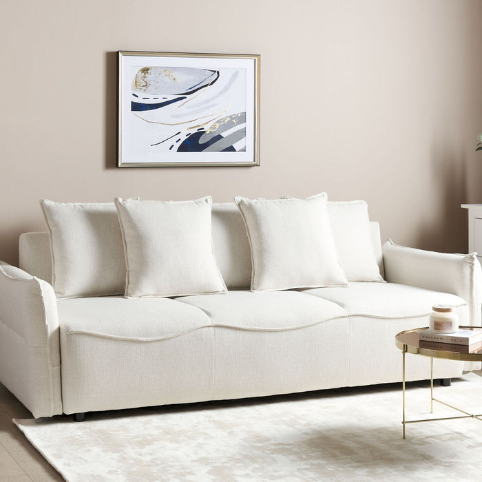 Beliani - KRAMA - Slaapbank - Gebroken wit - Polyester