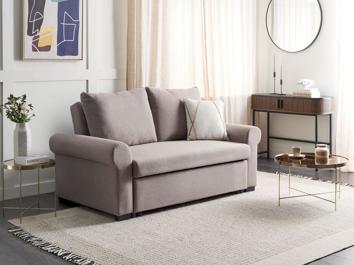 Beliani - SILDA - Slaapbank - Lichtbruin - Polyester