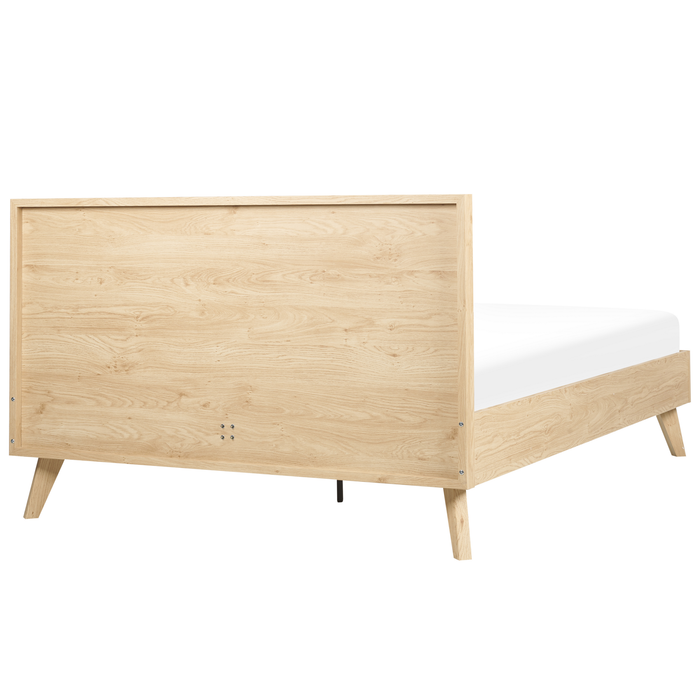 Beliani-MONPAZIER -Tweepersoonsbed-Lichthout-140 x 200 cm-Populierhout