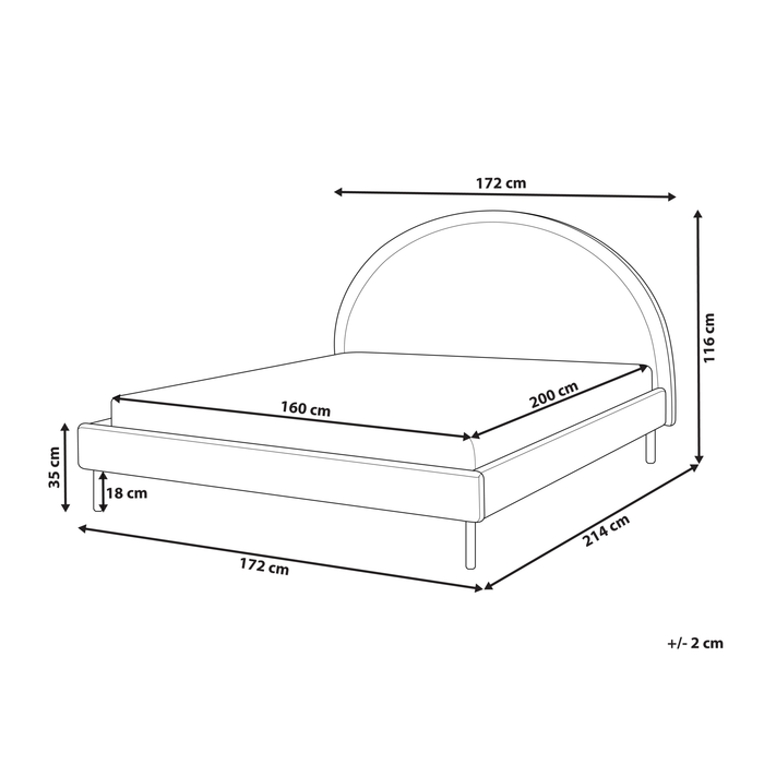 Beliani - MARGUT - Bed - Beige - 160 x 200 cm - Bouclé