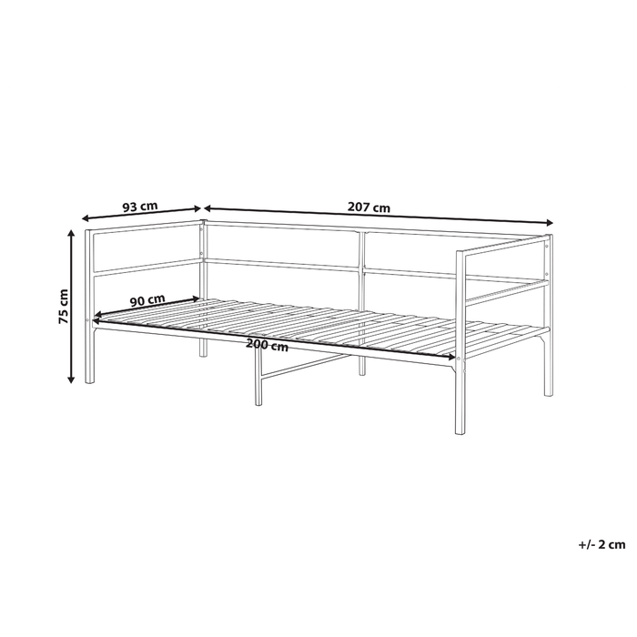 Beliani - BATTUT - Eenpersoonsbed - Wit - 90 x 200 cm - Metaal