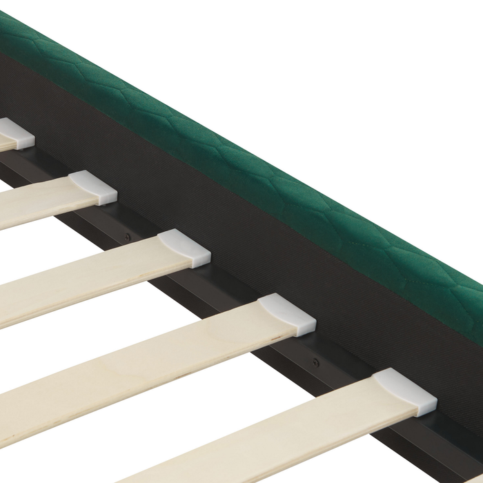 Beliani - BAYONNE - Eenpersoonsbed - Groen - 90 x 200 cm - Fluweel